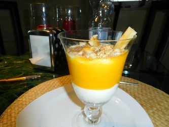 Joghurt-Mango-schichtdessert, schmeckt fruchtig fein