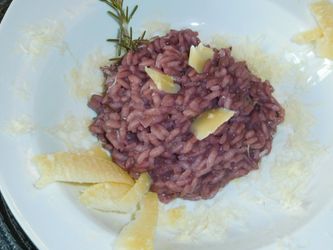 Rotwein Risotto al Barbera aus dem Piemont
